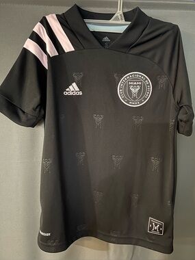 adidas Kids Black & Light Pink Inter Miami Soccer Jersey
